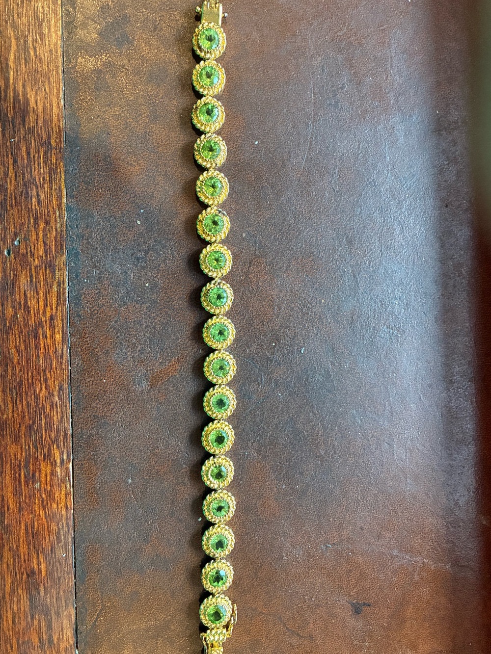 Gold fill and peridot Tennis Bracelet - Women Jewelry